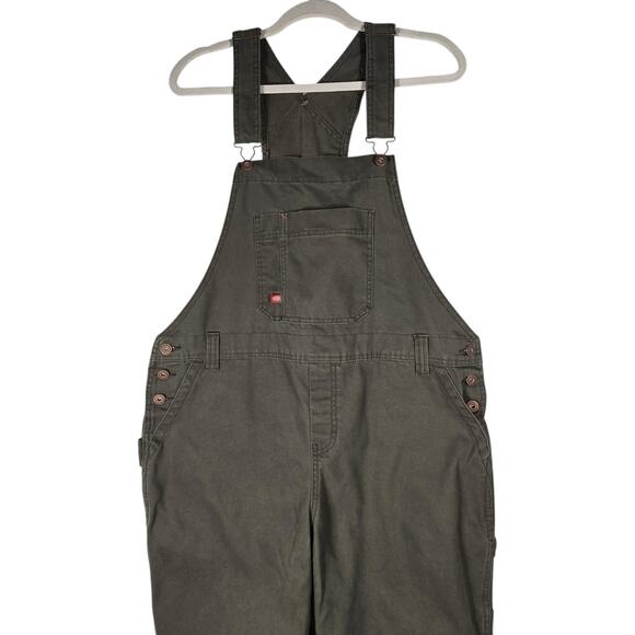 Dickies Bib Overalls Green Utility Carpenter Workwear Mens Large 31x40 - Picture 2 of 11